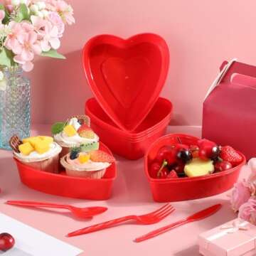 Newtay Valentine's Day Heart Shaped Food Containers 8 Sets