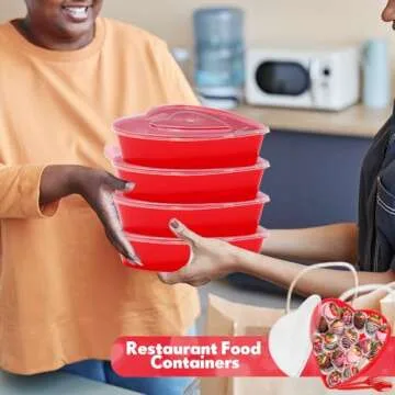 Newtay Valentine's Day Heart Shaped Food Containers 8 Sets