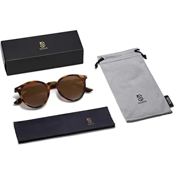 SOJOS Retro Round Polarized Sunglasses - Stylish & Protective