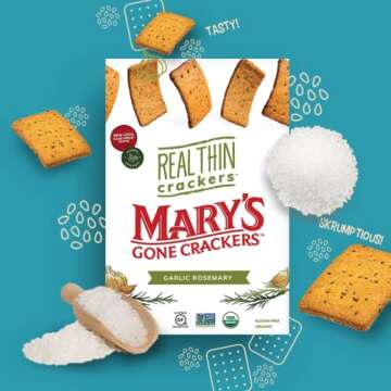 Mary's Gone Crackers Real Thin Crackers, Made with Real Organic Whole Ingredients, Gluten Free, 5 Ounce