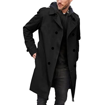 Gafeng Mens Trench Coat - Stylish Double Breasted Design for Winter
