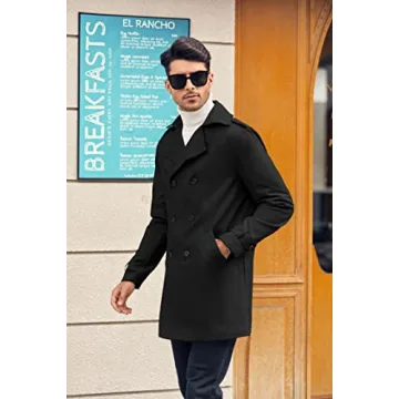 Gafeng Mens Double Breasted Trench Coat for Style