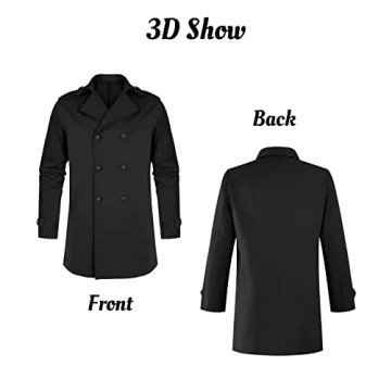 Gafeng Mens Double Breasted Trench Coat for Style
