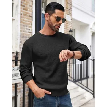 COOFANDY Men's Stylish Waffle Sweater for All Occasions