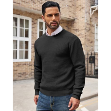 COOFANDY Men's Stylish Waffle Sweater for All Occasions