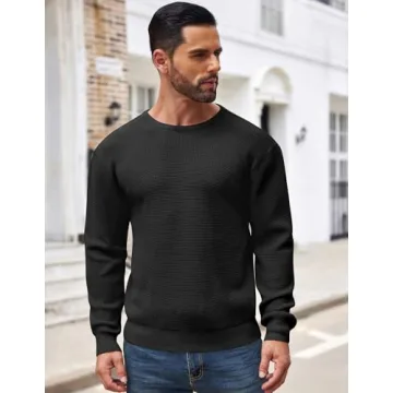 COOFANDY Men's Stylish Waffle Sweater for All Occasions