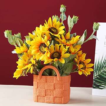 Ceramic Vase, Small Modern Flower Vase for Home Decor, Handbag Collection Creative Ceramic Floral Vase for Centerpieces, Flower Arrangement Decoration Shooting Props (Orange)