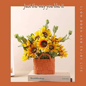 Ceramic Vase, Small Modern Flower Vase for Home Decor, Handbag Collection Creative Ceramic Floral Vase for Centerpieces, Flower Arrangement Decoration Shooting Props (Orange)