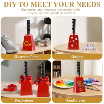 Cyrico 10-Inch Cow Bells Set for Sports Events & Celebrations