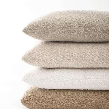 Chic EIHU HOME Boucle Decorative Throw Pillow Covers Set of 2