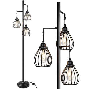 Lakumu Industrial Tree Floor Lamp for Living Room Elegance