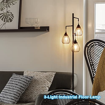 Lakumu Industrial Tree Floor Lamp for Living Room Elegance