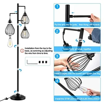 Lakumu Industrial Tree Floor Lamp for Living Room Elegance