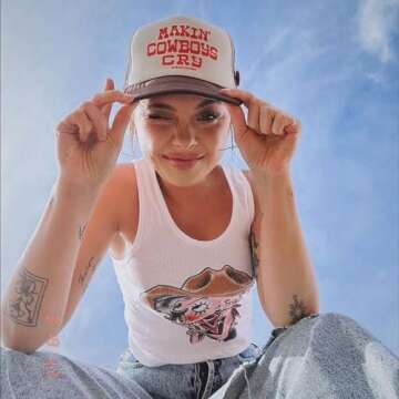 Makin' Cowboys Cry Trucker Hat - Premium Snapback for Men and Women - Vintage Cowgirl Funny Western ...