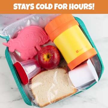 Unicorn Reusable Hard Ice Pack- Set of 3- Fits Easily Inside Kids Lunch Box, Bento, Insulated Cooler...