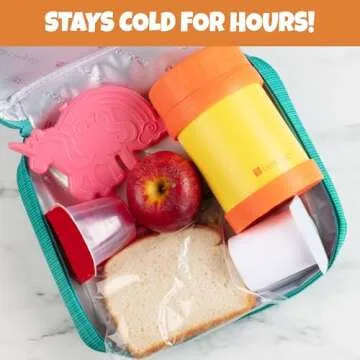 Unicorn Reusable Hard Ice Pack- Set of 3- Fits Easily Inside Kids Lunch Box, Bento, Insulated Cooler...