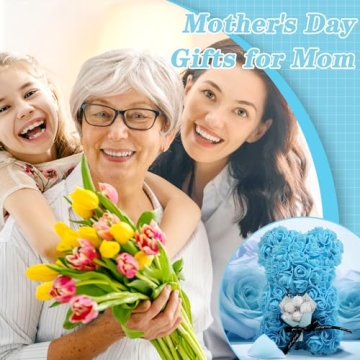 ZXS4RR Rose Bear Gift with Necklace and Card for Women