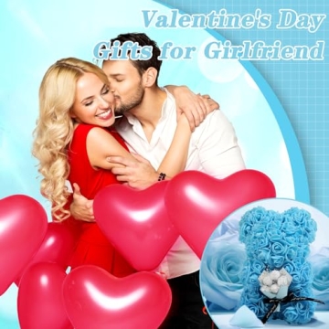 ZXS4RR Rose Bear Gift with Necklace and Card for Women