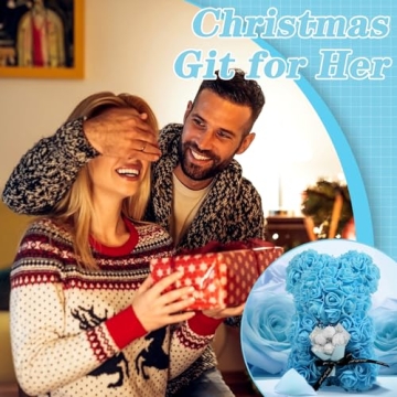 ZXS4RR Rose Bear Gift with Necklace and Card for Women