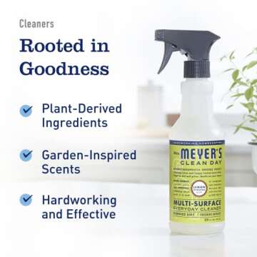 Black Swan Distribution Mrs Meyer's All-Purpose Cleaner Spray, Lemon Verbena, 16 oz & Non-Abrasive and Distributors Washable Microfiber Cleaning Cloth (15x15 in) - Household Multi-Surface Kit