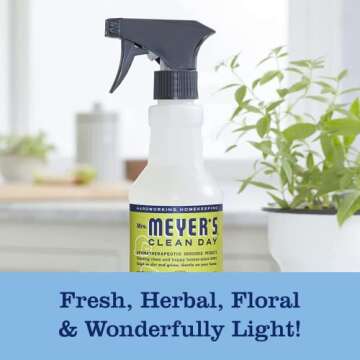 Black Swan Distribution Mrs Meyer's All-Purpose Cleaner Spray, Lemon Verbena, 16 oz & Non-Abrasive and Distributors Washable Microfiber Cleaning Cloth (15x15 in) - Household Multi-Surface Kit