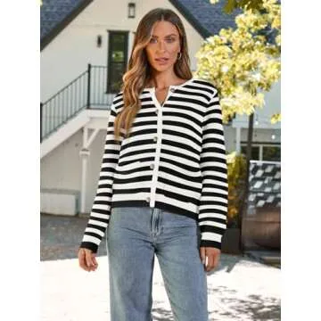 LILLUSORY Women’s Stylish Cable Knit Cardigan for Fall