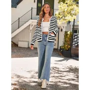 LILLUSORY Women’s Stylish Cable Knit Cardigan for Fall