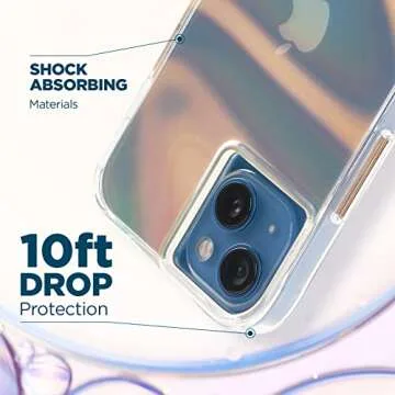 Case-Mate Soap Bubble iPhone 13 Case [10ft Drop Protection] [Wireless Charging Compatible] Luxury Cover for iPhone 13 6.1" - Iridescent Swirl Effect, Anti-Scratch, Shock Absorbing, Slim - Iridescent