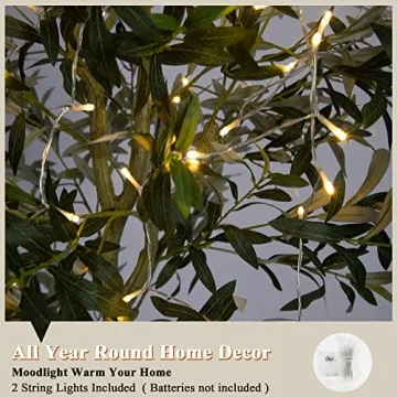 NeuType Artificial Olive Tree 6Ft Set of 2 with Lights