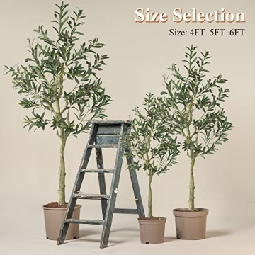 NeuType Artificial Olive Tree 6Ft Set of 2 with Lights