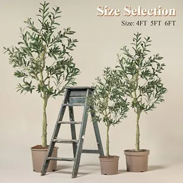 NeuType Artificial Olive Tree 6Ft Set of 2 with Lights