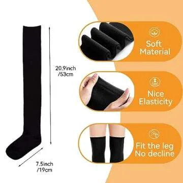 Ammiko Women’s Stylish Thigh High Socks - Soft Cotton Stripes