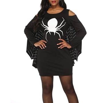 Grace's Secret Plus Size Halloween Spiderweb Dress Jersey