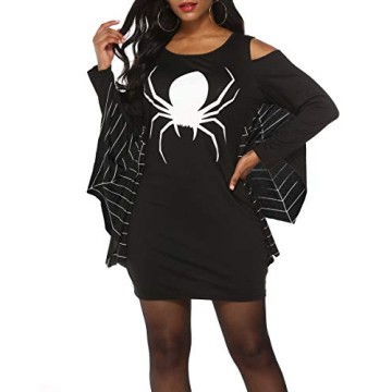 Grace's Secret Plus Size Halloween Spiderweb Dress Jersey