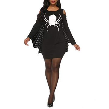 Grace's Secret Plus Size Halloween Spiderweb Dress Jersey