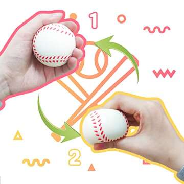 24 Pcs Baseball Stress Ball,2.5 Inch Mini Squeeze Foam Baseball,Relaxable Sports Ball for Themed Party Favors,Decoration,Anxiety Relief