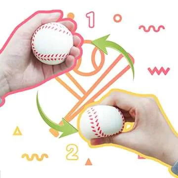 24 Pcs Baseball Stress Ball,2.5 Inch Mini Squeeze Foam Baseball,Relaxable Sports Ball for Themed Party Favors,Decoration,Anxiety Relief