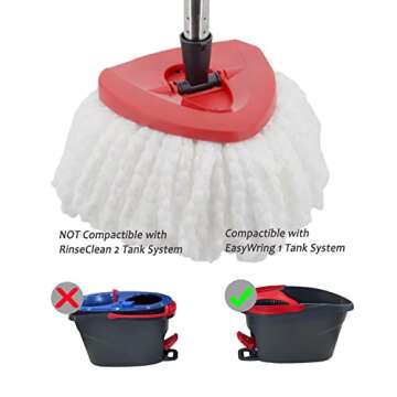 4 Pack Spin Mop Replacement Heads Microfiber Mop Refills Replace Heads Safe for All Hard-surfaced Fl...
