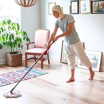 4 Pack Spin Mop Replacement Heads Microfiber Mop Refills Replace Heads Safe for All Hard-surfaced Floors Includes 2 Extra Microfiber Cleaning Cloths