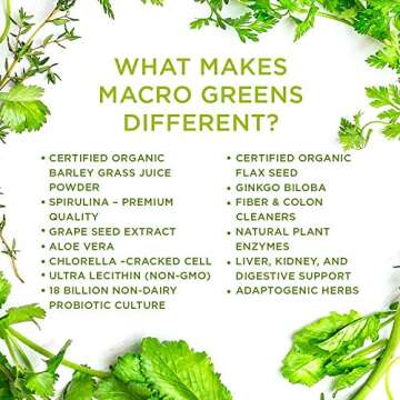 MacroLife Naturals Macro Greens Powder - 38 Superfood Power