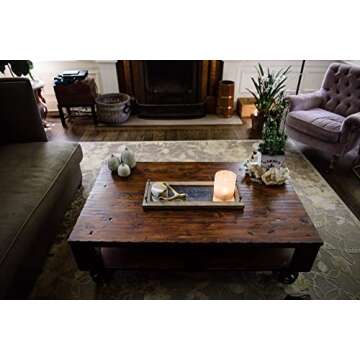 Creative Co-Op Marble & Mango Wood Coasters Set of 4