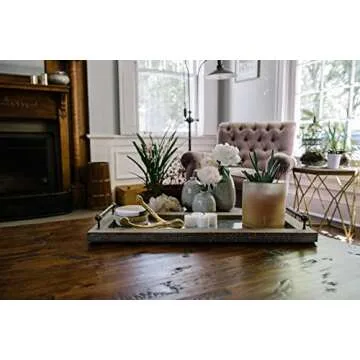 Creative Co-Op Marble & Mango Wood Coasters Set of 4