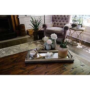 Creative Co-Op Marble & Mango Wood Coasters Set of 4