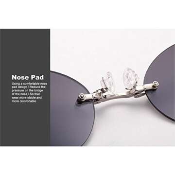 PROSOOL Sunglasses 4 Pack Retro Round Clip On Nose Glasses Matrix Morpheus Movie Rimless Sunglasses ...