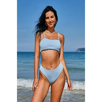 ZAFUL Textured Bikini Set with Removable Straps - Chic Swimwear