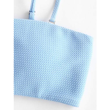 ZAFUL Textured Bikini Set with Removable Straps - Chic Swimwear