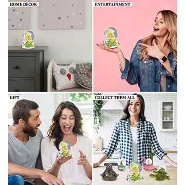 COTA Global Sea Turtle Stone Snow Globe - Sparkly Water Globe Figurine with Sparkling Glitter, Collectible Novelty Ornament for Home Decor, for Birthdays, Christmas, and Valentine's Day