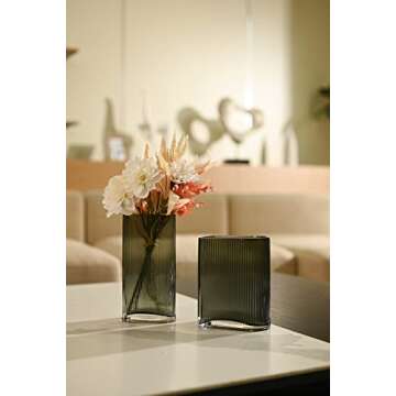 Elegant TERESA'S COLLECTIONS Grey Glass Vases Set
