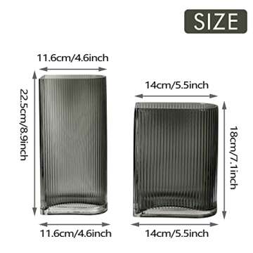 Elegant TERESA'S COLLECTIONS Grey Glass Vases Set