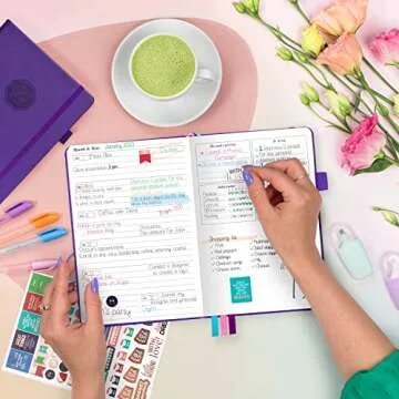 GoGirl Planner and Organizer for Women – Compact Size Weekly Planner, Goals Journal & Agenda to Improve Time Management, Productivity & Live Happier. Undated – Start Anytime, Lasts 1 Year – Purple